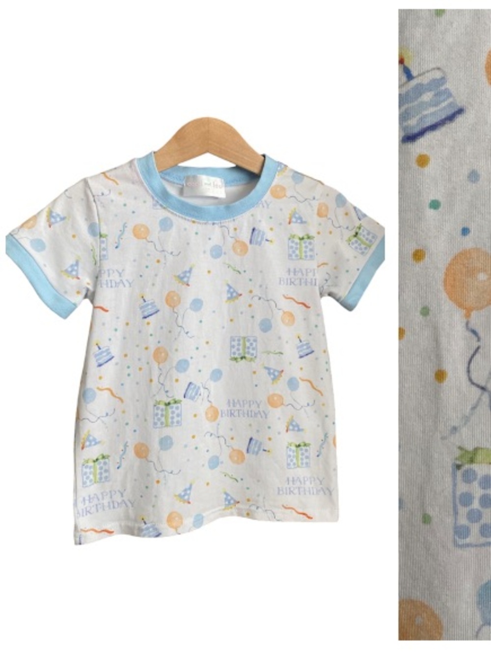 Cecil & Lou Blue Birthday Print Short Sleeve Tee 2t